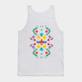 Mexican Otomi Embroidery Folk Art Sacred Heart Tank Top